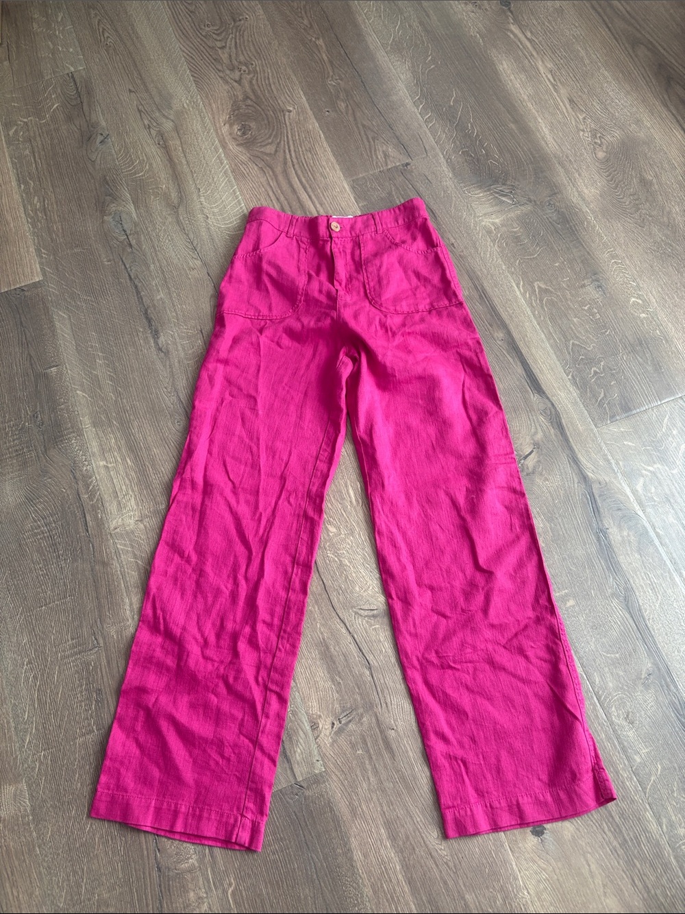 Zara Fuchsia Wide-Leg Linen Pants